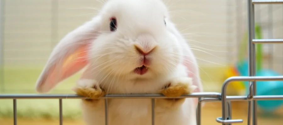 mon lapin ronge ses barreaux